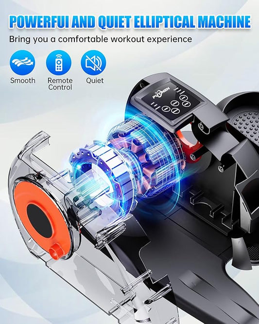 Under Desk Elliptical Machine, Electric Ellipse Leg Exerciser as Seen on Tv for Seniors with 12 Adjustable, Quiet Portable Elliptical Machine