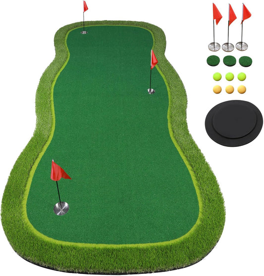 Golf Putting Green/Mat-Golf Training Mat- Professional Golf Practice Mat- Green Long Challenging Putter for Indoor/Outdoor
